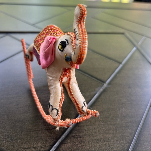 Vintage RARE handmade rocking Elephant figure embellished ornate nursery - Picture 5 of 9